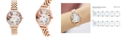 Olivia Burton Women's Sparkle Floral Rose Gold-Tone Bracelet Watch 30mm
